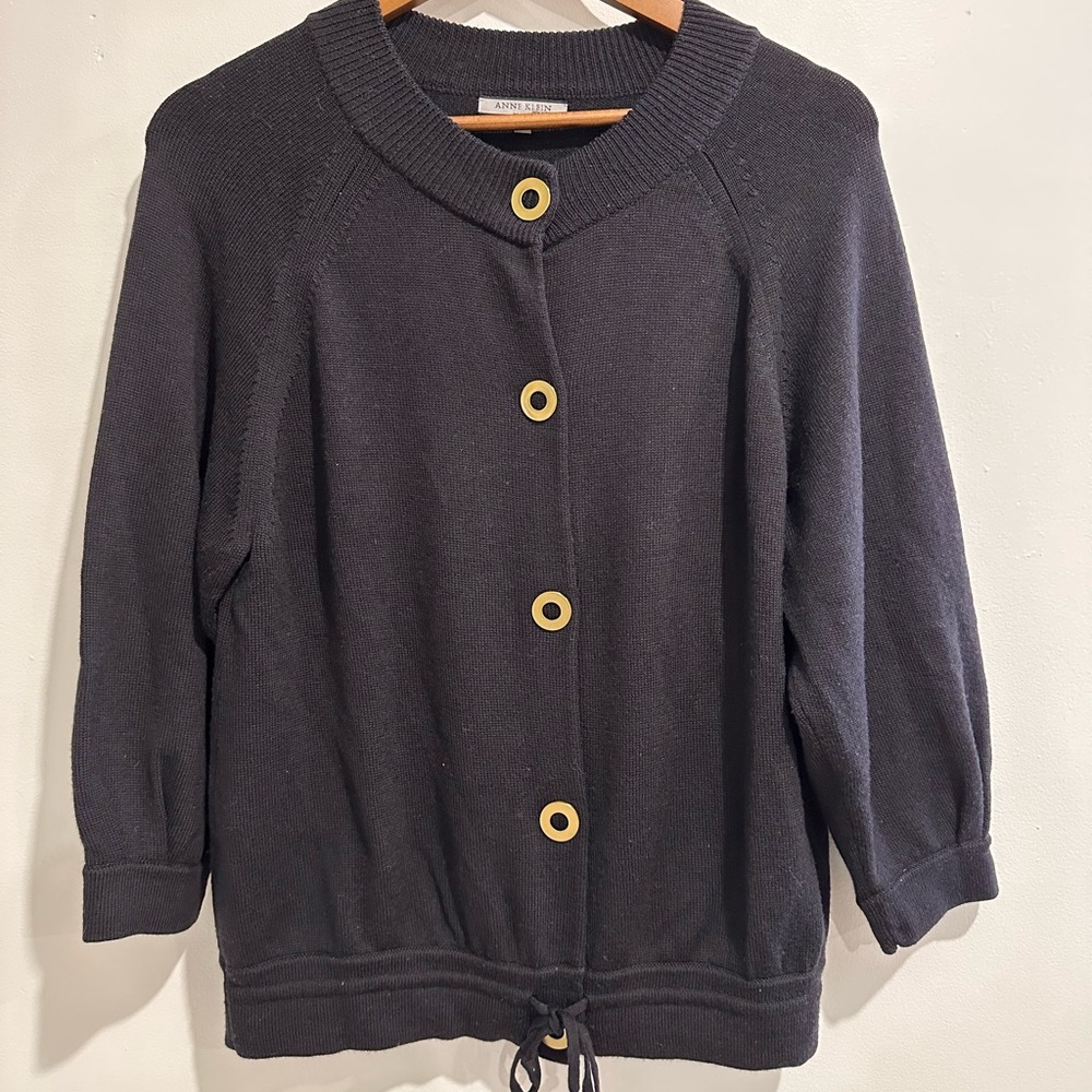 ANNE KLEIN‎ Merino Wool Cardigan Size M